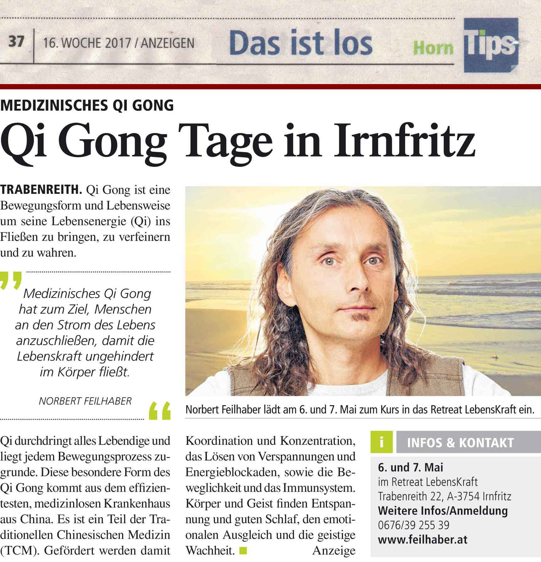 Qi Gong Tage in Irnfritz - Artikel