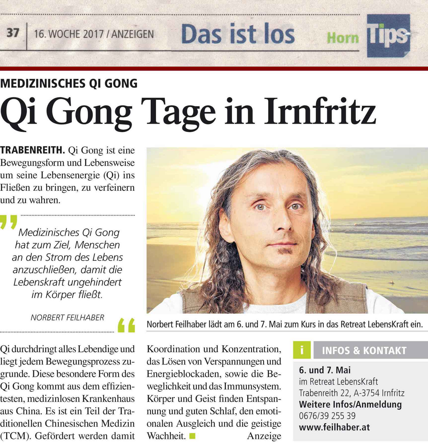Qi-Gong Tage in Irnfritz Artikel